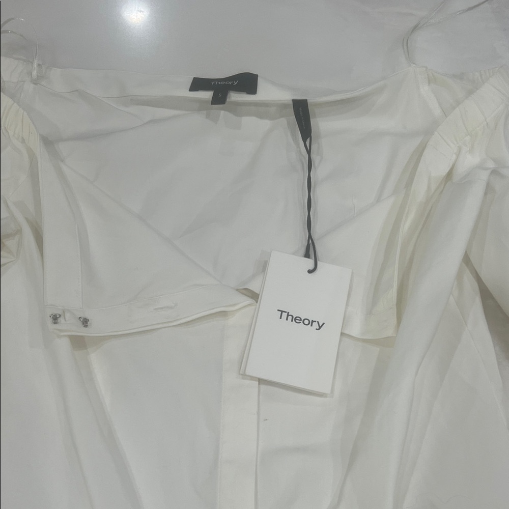 Theory Ivory Button-Up Shirt